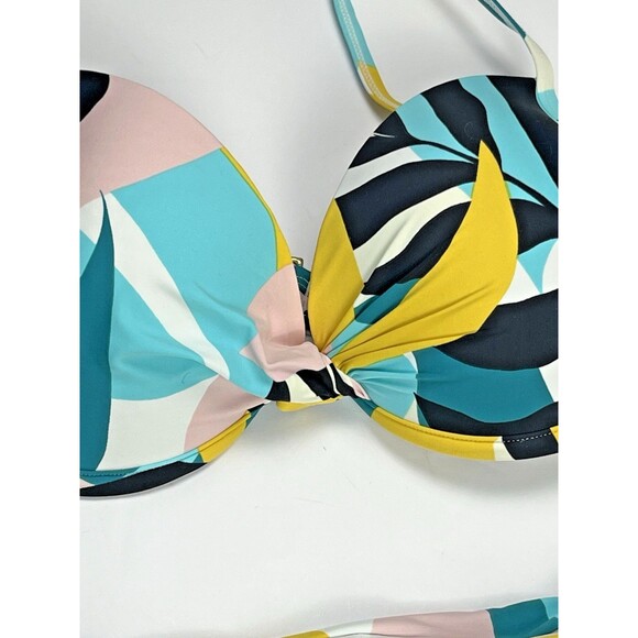 Tahari Bikini Set NWT Bold Large Padded Push Up Twist Top XL High Waist Bottoms - Picture 6 of 9
